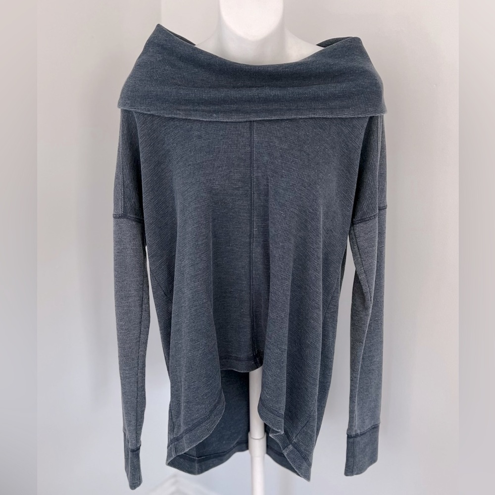 Lucky Brand Wide Turtleneck Blue Top